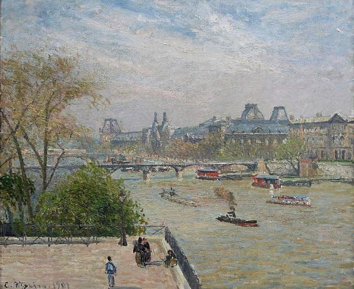 Camille Pissarro The Louvre, Spring oil painting picture